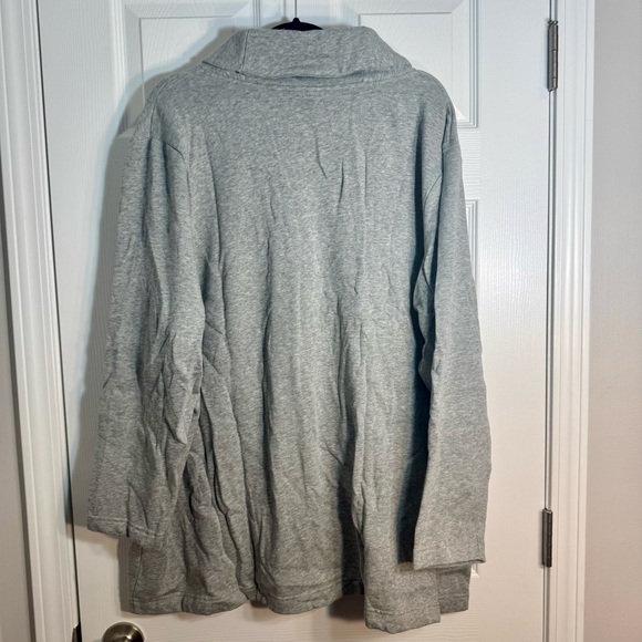 NWOT. Denim & Co. women's 3X gray long sleeve button v-neck sweater cardigan - Picture 2 of 11